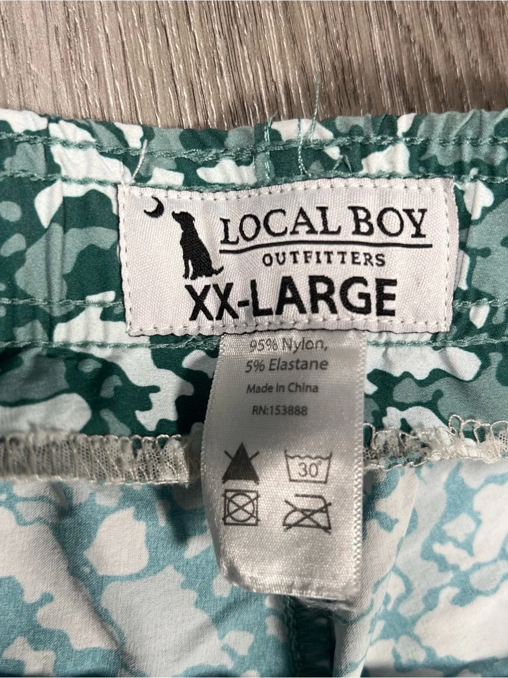 Local Boy Outfitters Camo Swim Trunks Shorts Mens XXL Green‎ Quick Dry 5.5”